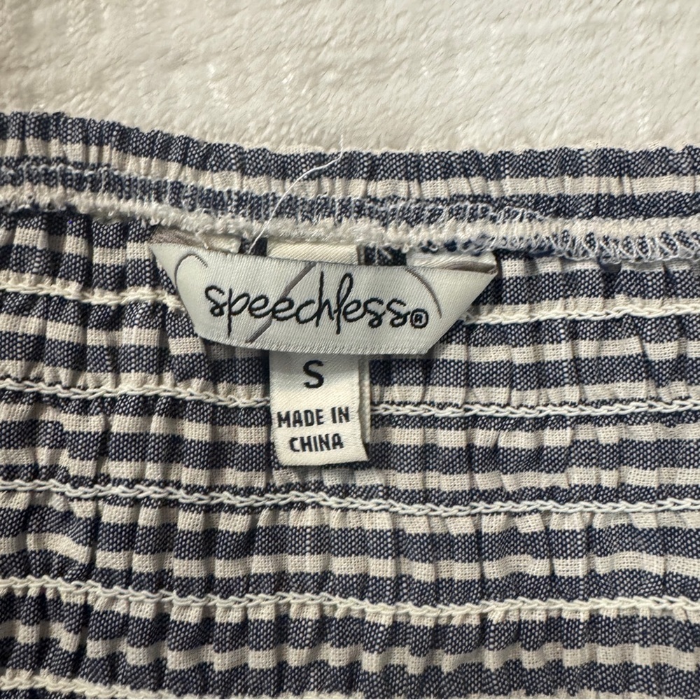 NEW Speechless Wide Leg Navy & White Striped Cropped Romper Jumper - Picture 7 of 12